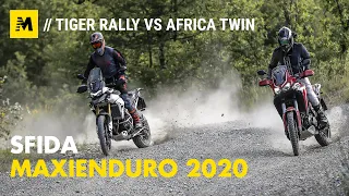 Honda Africa Twin 1100 vs Triumph Tiger Rally 900: SFIDA MAXIENDURO 2020 [English sub.]