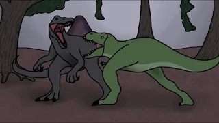 Jurassic Park 3 Spinosaurus vs Rex (animated)