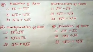 How To Solve Root? || Basic Concept of Root || How To Add, Subtract, Multiply, Divide Number In Root