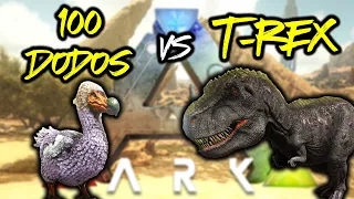 100 Dodos VS T-Rex | Ark Survival Evolved