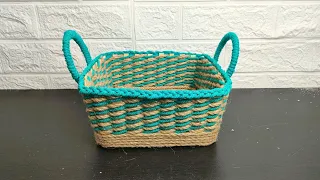 Beautiful! DIY storage basket from plastic containers