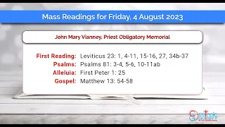 Catholic Mass Readings in English - August 4 2023