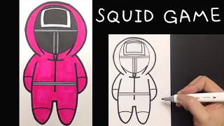 How To Draw Pink Soldier (Netflix) | Squid Game | easy step by step