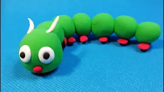 Play Doh Caterpillar | How to make a Play-Doh Caterpillar step-by-step | Clay toys making for kids