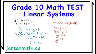 Grade 10 Math Test Solutions: Unit 1 - Linear Systems Unit | JensenMath