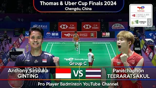 Anthony GINTING (INA) vs Panitchaphon TEERARATSAKUL (THA) | Badminton Thomas & Uber Cup Finals 2024