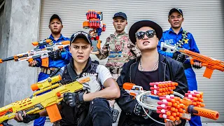 LTT Game Nerf War : Patrol Police Warriors SEAL X Nerf Guns Fight Crime Begrudge Braum Crazy