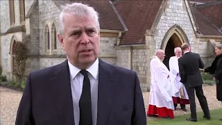 Watch Prince Andrew react to the death of his father, Prince Philip