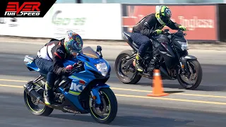 Suzuki GSX-R600 🆚 Suzuki GSX-S1000 🔥 DRAG RACING 🔥Bike Duel