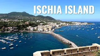 The Aragonese Castle on the island of Ischia, Italy, walking tour in 4k - Summer paradise