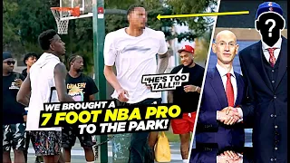We Brought a 7 Foot NBA PRO To THE PARK vs The TOUGHEST Hoopers In The City!! Physical 5v5!