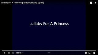 Lullaby for a Sister for Kiara Lioness TM