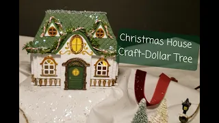 Christmas House-Quick and easy craft-I painted a Dollar Tree dollhouse