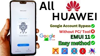 All Huawei FRP Bypass Google Account ✅Safe mode And Emergency backup Not Working EMUI 11 Trick 2024!