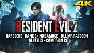 Resident Evil 2 Remake (PC) - LEON/CLAIRE A 100% | Rank S+ | No Damage | Hardcore【4K60ᶠᵖˢ UHD】