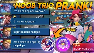 NO.1 WANWAN PHILIPPINES FT. NOOB TRIO PRANK WITH @nerfCEDXVI  & @EjHao  | MLBB