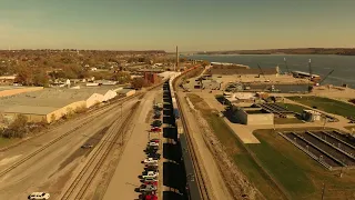 BNSF Railyard at Fort Madison - Autumn Flyover
