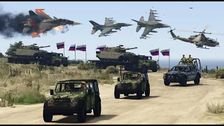 Russia vs Ukraine War | Ukraine Air Attack on Russian Army Convoy - GTA 5