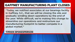 Manufacturing Plant in Gaffney Shutting Down