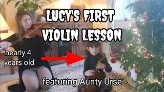 4 Year Old's First Violin Lesson