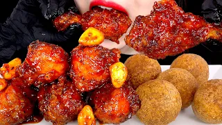 ASMR SPICY FRIED CHICKEN CHEESE BALLS BHC 쏘마치치킨 치즈볼 먹방 MUKBANG EATING SOUNDS 咀嚼音 | ZOEY ASMR