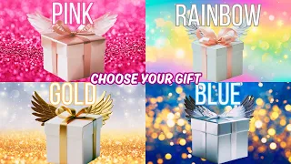 Choose Your Gift🎁4 Gift Box Challenge Pink,Blue,Gold &Rainbow🤩#giftboxchallenge #pinkvsblue #giftbox