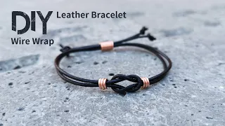 Knot Leather bracelet / DIY accessories / Wire wrapped bracelet Tutorial