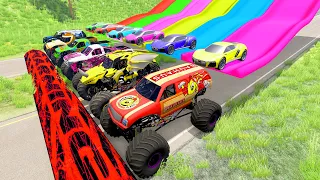 HT Gameplay Official - Monster Trucks & Cars and Portal Jumps - Random Vehicles Total Destruction