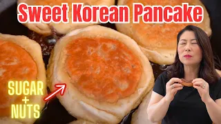 Sweet Korean Pancake Recipe: Sweet & Sticky Melted Sugar Pancake YOU MUST EAT! Hotteok Recipe 찹쌀호떡