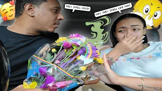 Putting FART SPRAY In My Girlfriend Flowers To See Her Reaction  !!!