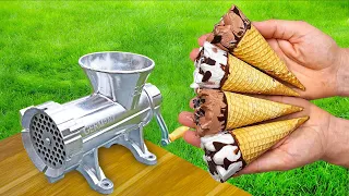 EXPERIMENT : Ice Cream Cone VS Meat Grinder | Satisfying Video