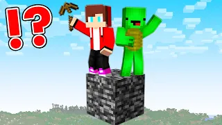 JJ And Mikey On BEDROCK ONE BLOCK Survival In Minecraft - Maizen