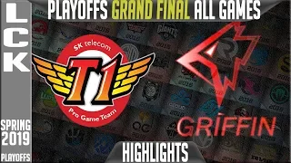 SKT vs GRF Highlights ALL GAMES | LCK Playoffs Grand Final Spring 2019 | SK Telecom T1 vs Griffin