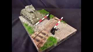 Model railroad crossing. 1/35 scratch build modelling.(step by step)