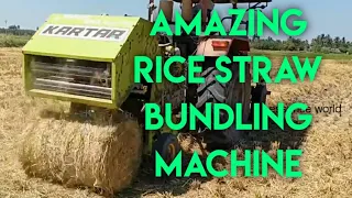 Amazing Rice Straw Bundling Machine - Baler, Brand - KARTAR  #essenceworld