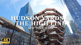 New York City Winter Walking Tour - The High Line & Hudson Yards Manhattan NYC 4K