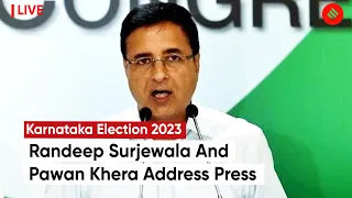 Congress Leaders Randeep Surjewala And Pawan Khera Address Press In Bangalore, Karnataka