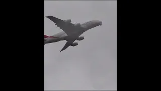 A380 Aborted Landing  Very strong winds today at Manchester Airport