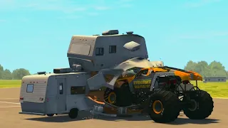 Monster truck vs high jump crashes #5 - Monster Truck drift - BeamNG.drive