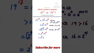Which one is greater; 37^13 or 19^17 ?|| Learn the trick ||@goymath