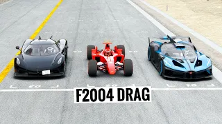 Ferrari F1 2004 DRAG EDITION vs Bugatti Bolide vs Koenigsegg Jesko Absolut - Special Stage Route X