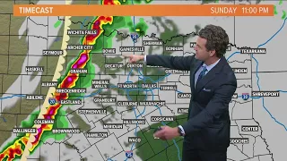 DFW weather: Latest Sunday rain and storms forecast