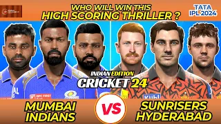 High Scoring Thriller | Sunrisers Hyderabad Vs Mumbai Indians | Cricke24 gameplay highlights