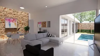 CASA ACOGEDORA DE UNA PLANTA CON 3 DORMITORIOS en un terreno de 11x 27 m