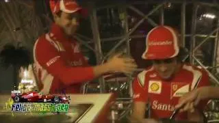 Funny Felipe tries to get Alonso's face dirty