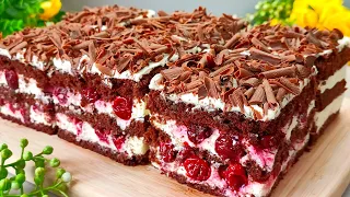 🍫🍒 The most delicious cherry summer cake that melts on your tongue. Incredibly delicious cake.