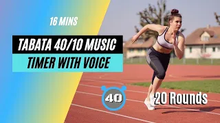 Tabata workout music 40/10 - Hiit timer with music - 16 min