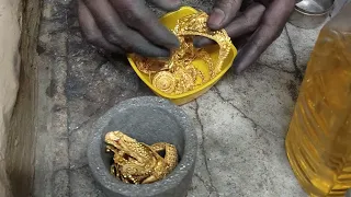 Making Gold biscuit 18 karat Gold jewellery Melting process #trending #goldbullion #jewellery#music