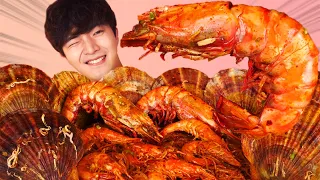 ENG SUB)Massive Spicy Mara Seafood(Tiger Shrimp,Scallops)Eat Mukbang🦐Korean ASMR Hoony Eatingsound