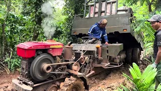 Công nông cầu đẩy ben lốp đôi máy changchai 40hp chở đá làm đường (cơ khí vinh quy )